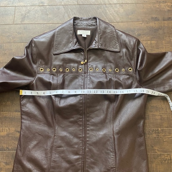 St . John Sport brown Leather Biker jacket - Picture 3 of 14